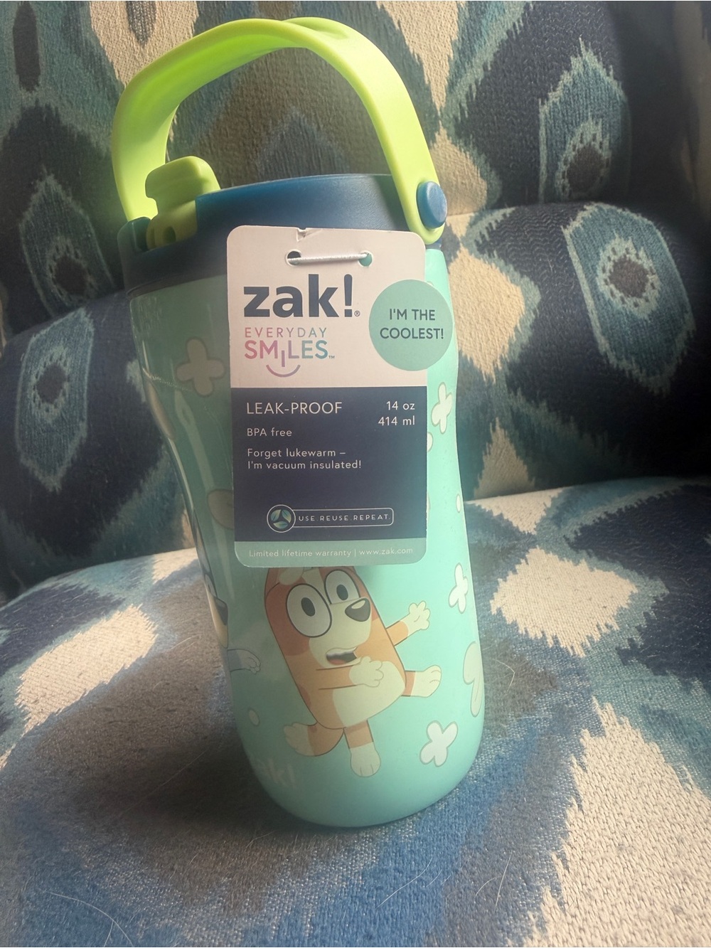zak! Kids Leak-Proof Character Water Bottle - Mint & Lime - Picture 2 of 3